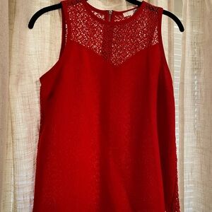 Elegant Red Lace Women's Top